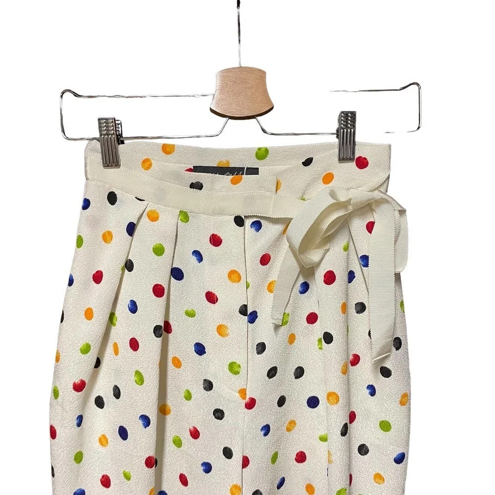 Anna‎ October Trouser Pants Cropped Polka Dot Print Rainbow Multicolor Size XS - Picture 3 of 11